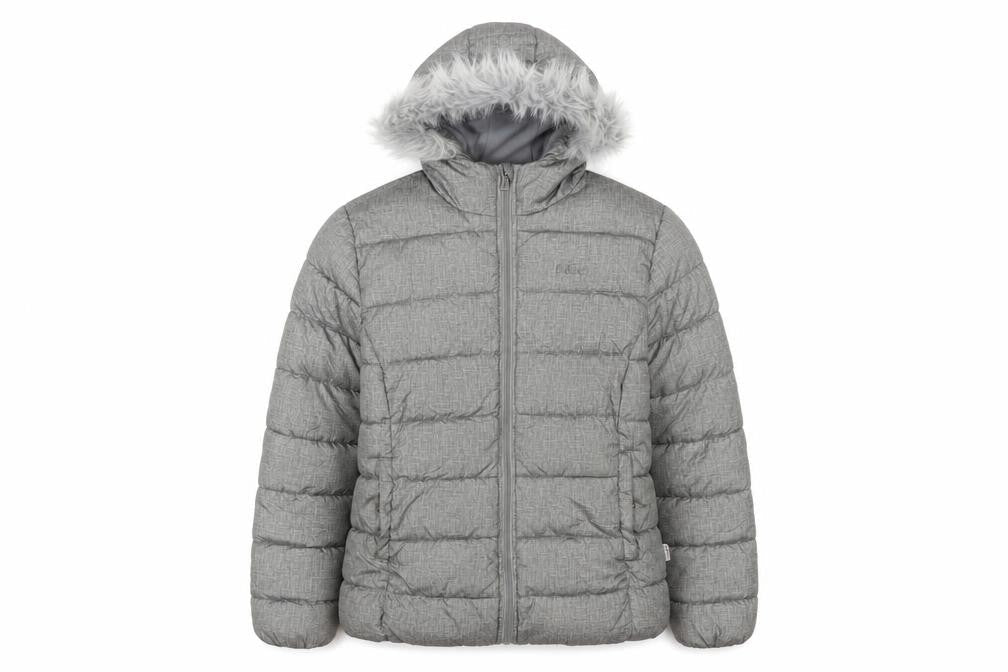 Lee Cooper Women's Grey Hooded Puffer Jacket Size 12