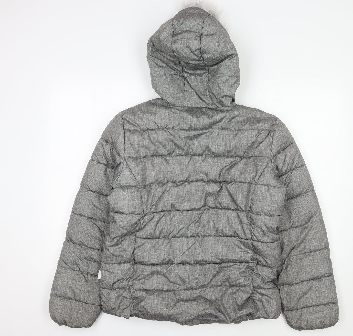 Lee Cooper Women's Grey Hooded Puffer Jacket Size 12