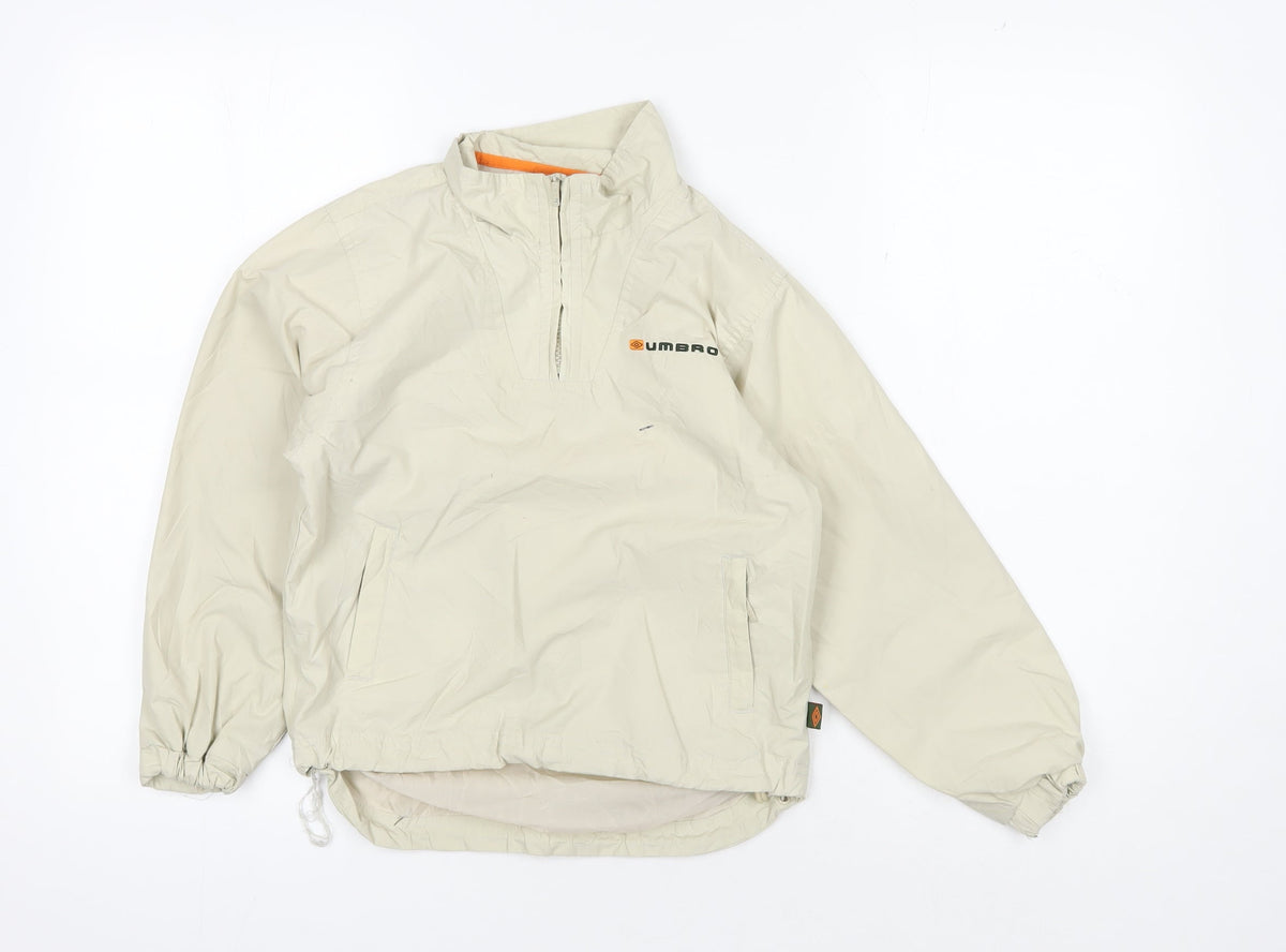 Additional front view of Umbro boys’ beige pullover hoodie, size 6-7, years