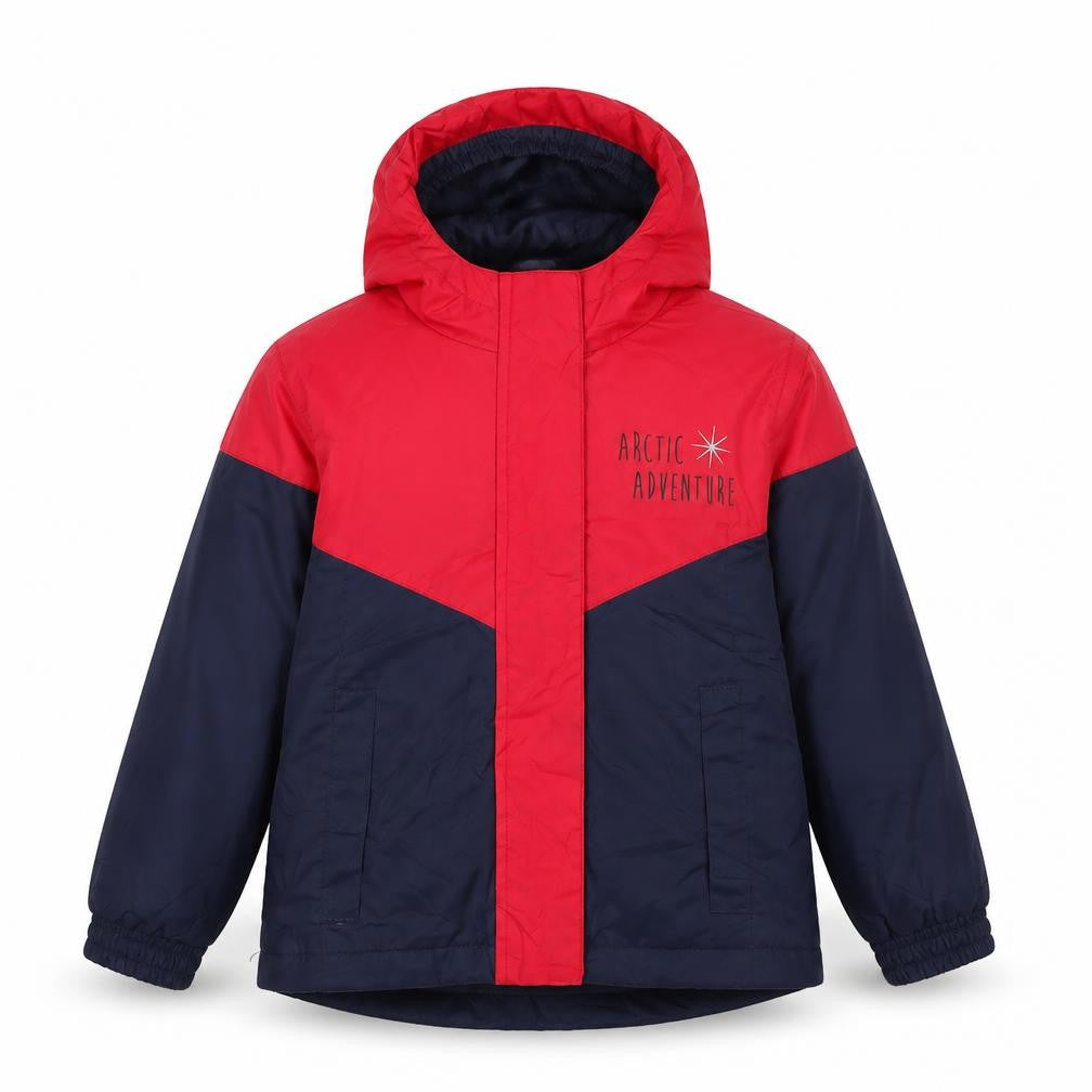 Crivit Boys Red Blue Colourblock Parka Jacket 2-3 Years