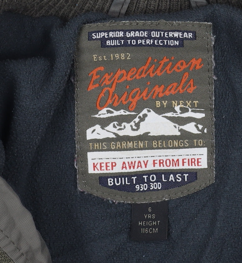 Next Boys Grey Puffer Jacket 6 Years Lined Hooded