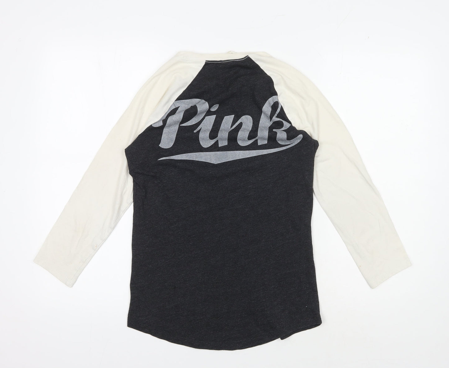 Victoria's Secret Women's Black Ivory XS Ringer T-Shirt