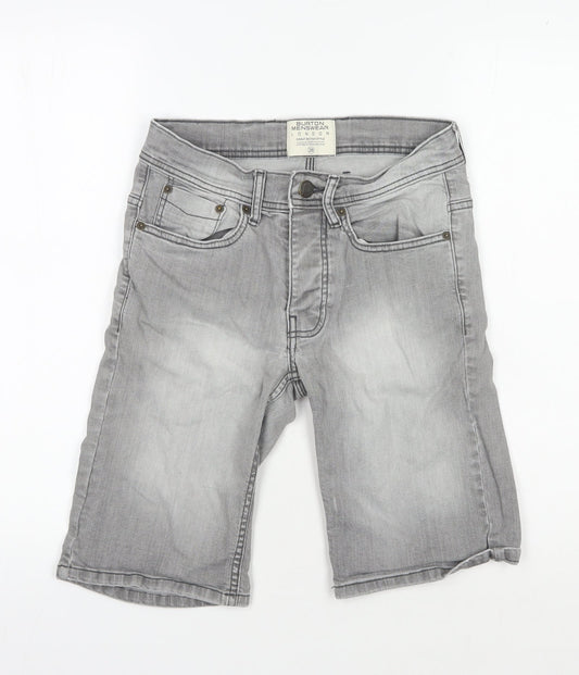 Burton Menswear Grey Denim Shorts, Men's 28 Chino Style
