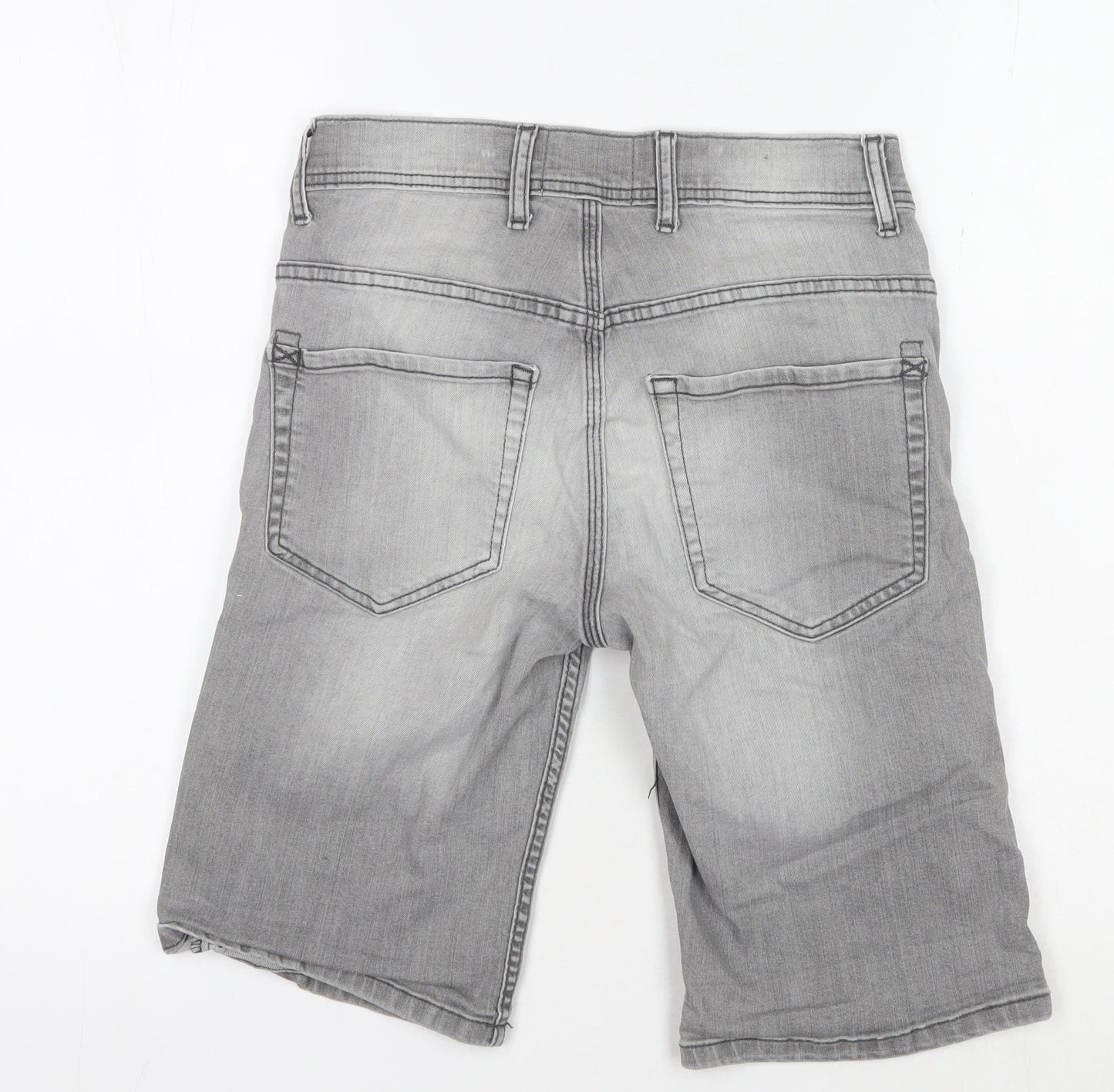 Burton Menswear Grey Denim Shorts, Men's 28 Chino Style