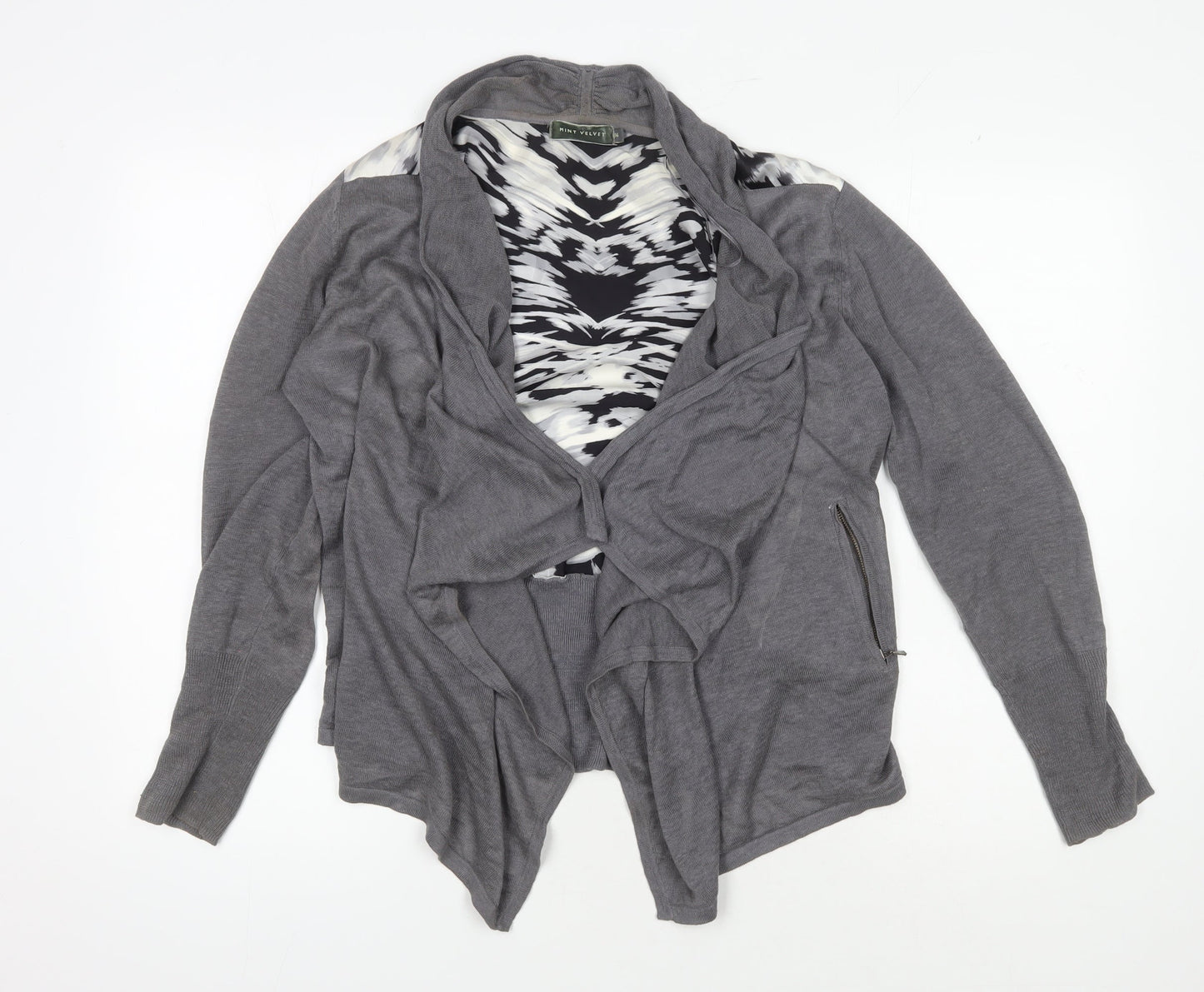 Mint Velvet Women's Grey Cardigan Long Sleeve Knit