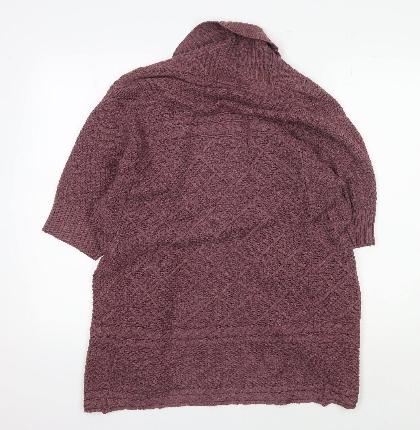 FatFace Women's Purple Cardigan, S, Roll Neck