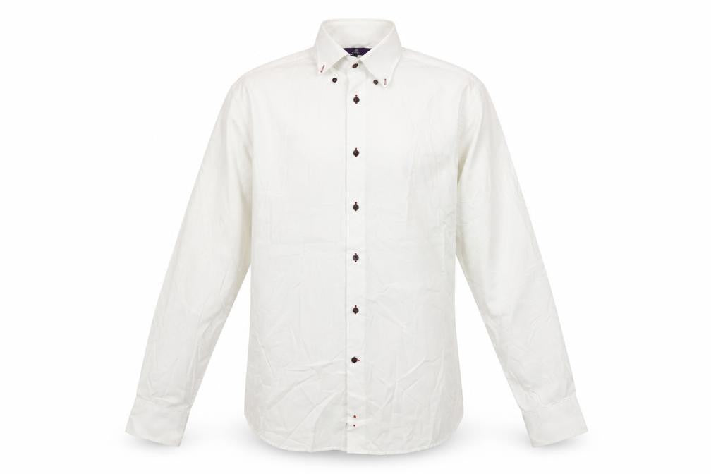 Next Men's White Long Sleeve Button-Up Shirt