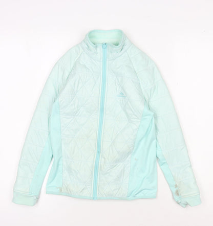 Additional front view of Decathlon girls’ blue puffer jacket 10 years winter coat