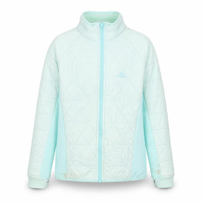 Front view of Decathlon girls’ blue puffer jacket 10 years winter coat