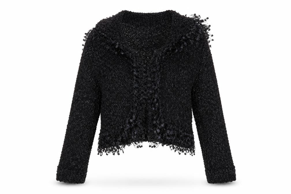 Tilt Women's Black Pullover Fringe Sweater Size 2