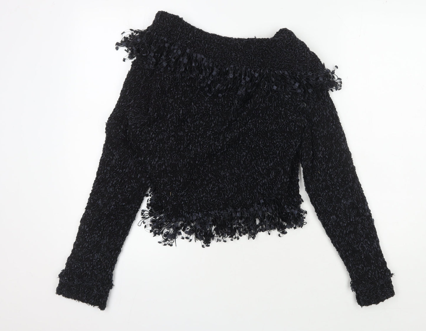 Tilt Women's Black Pullover Fringe Sweater Size 2