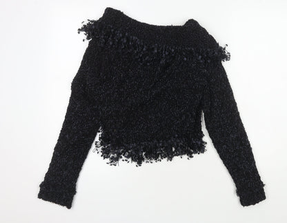 Tilt Women's Black Pullover Fringe Sweater Size 2