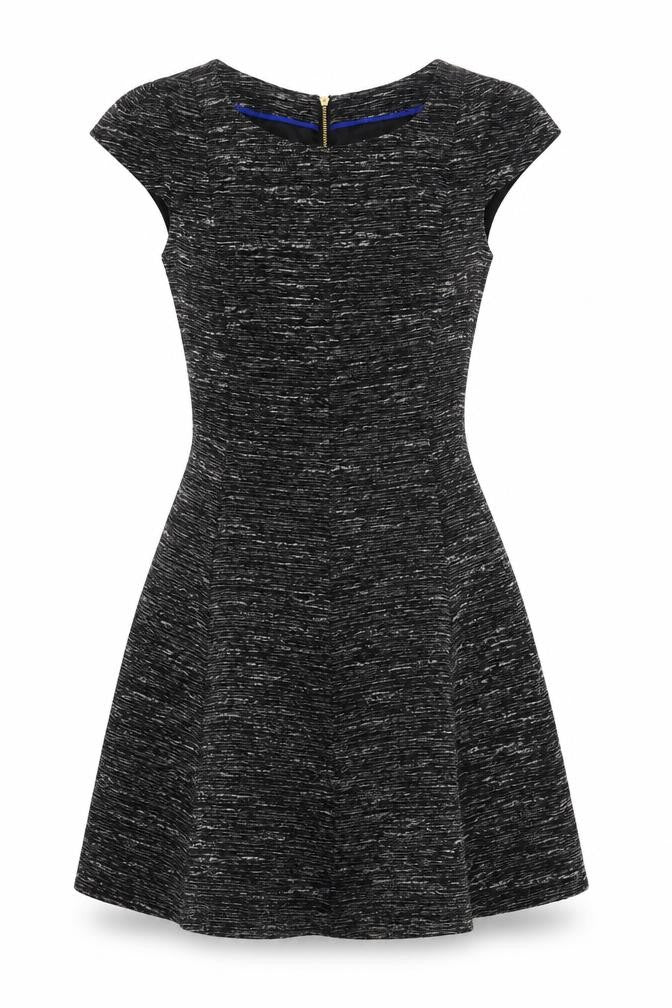 Oasis Women's Black Knit Dress Size 10 with Zip Accent