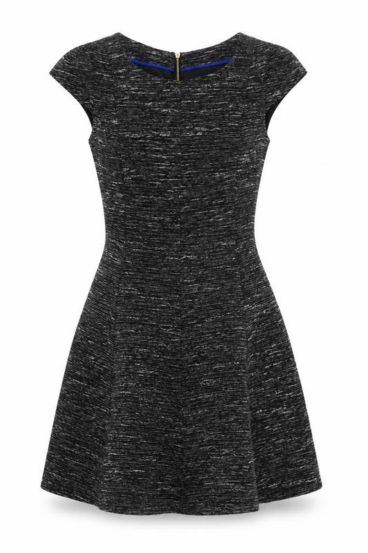 Oasis Women's Black Knit Dress Size 10 with Zip Accent