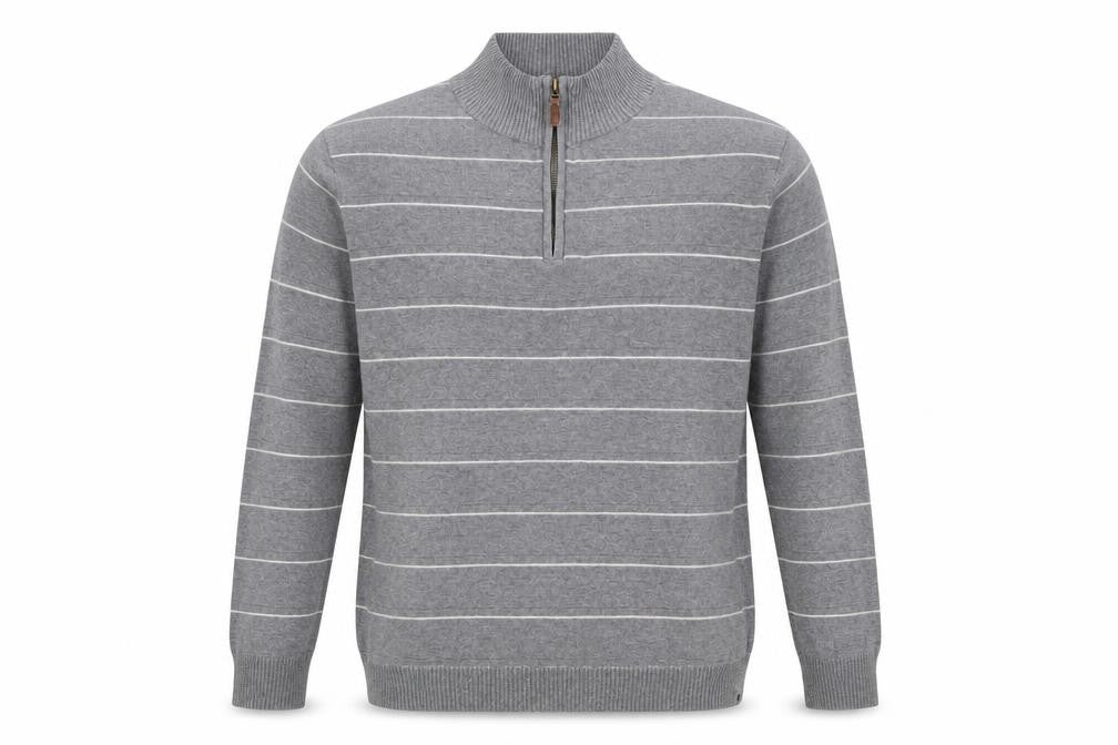 Reserve Men's Grey 3XL Knit Jumper with Half Zip