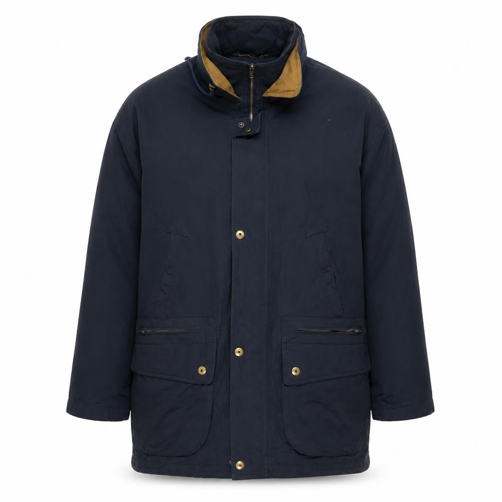 RAINMAN Men's Black Parka Coat 40 Stand-Up Collar Casual