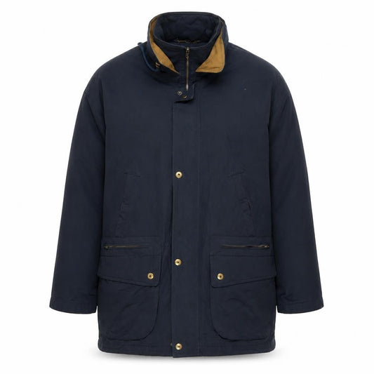 RAINMAN Men's Black Parka Coat 40 Stand-Up Collar Casual