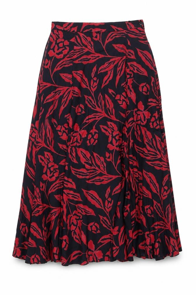Alexon Women's Red Floral A-Line Skirt Size 12