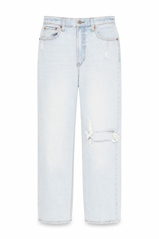 Abercrombie & Fitch Women's Blue High Rise Straight Jeans