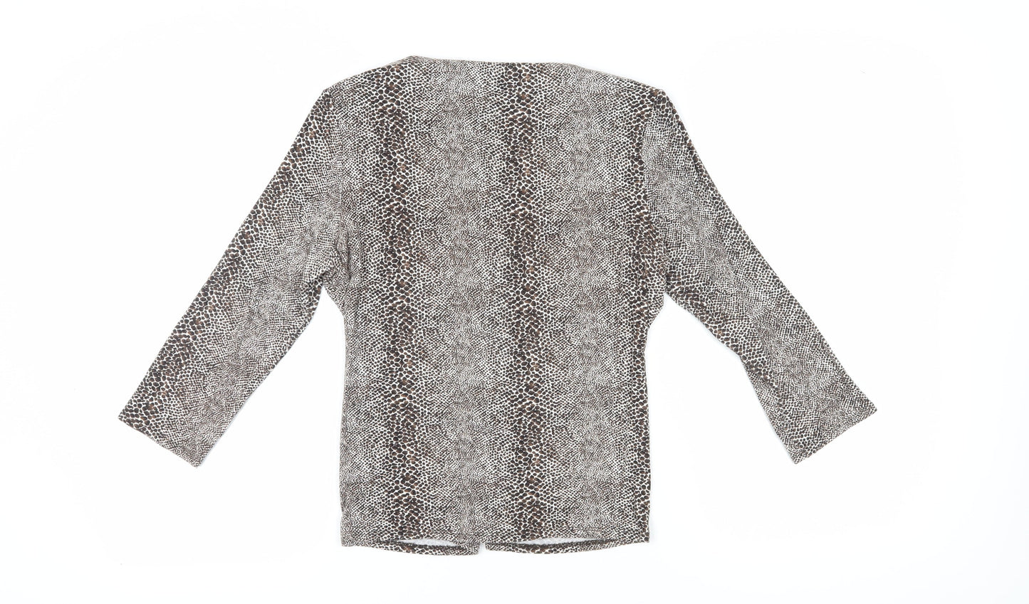 Viyella Women's Animal Print Wrap Blouse - Brown, M