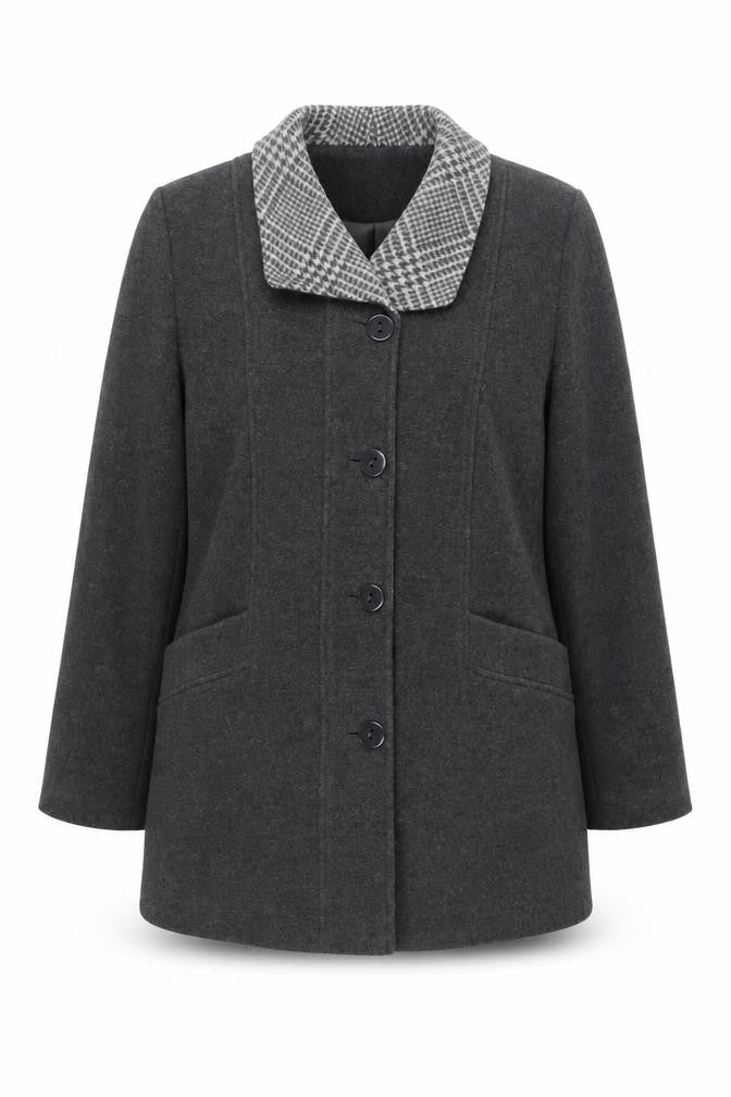 Eastex Women's Grey Wool Blend Mid-Length Coat Size 16
