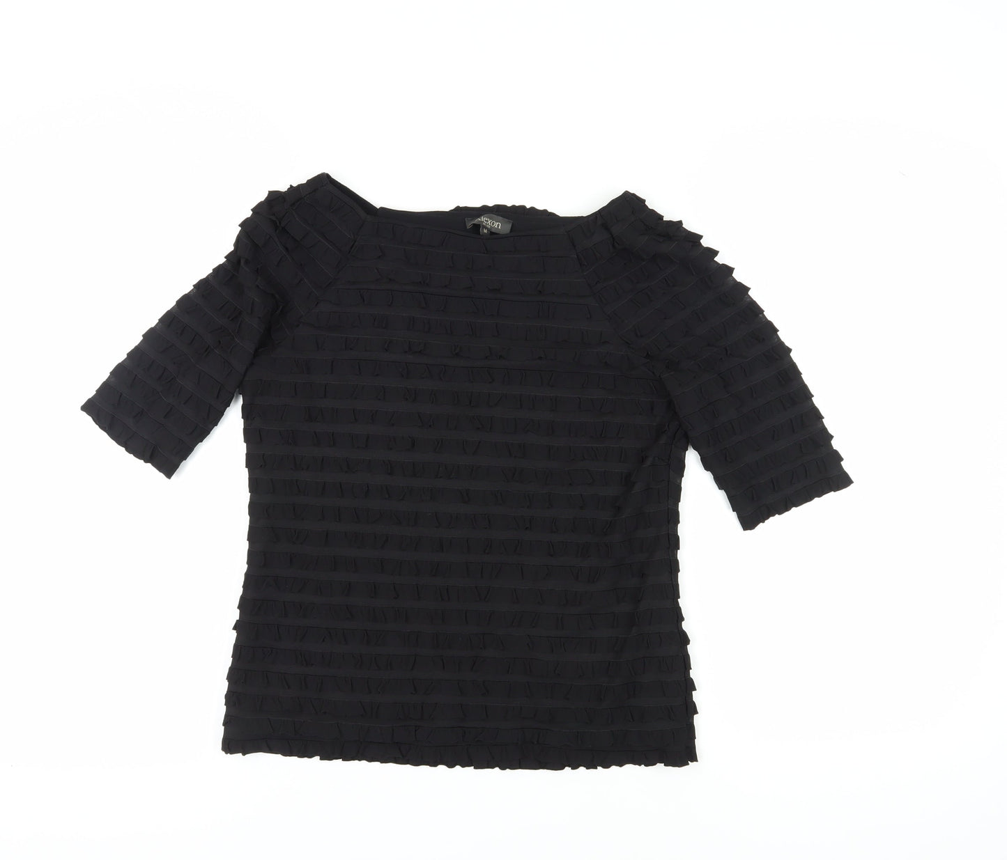 Alexon Women's Black Boat Neck 3/4 Sleeve Blouse