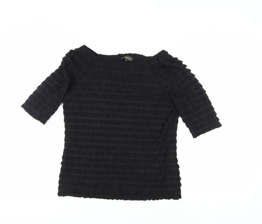 Alexon Women's Black Boat Neck 3/4 Sleeve Blouse