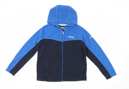 Additional front view of Regatta boys’ blue fleece hooded jacket -, size 11