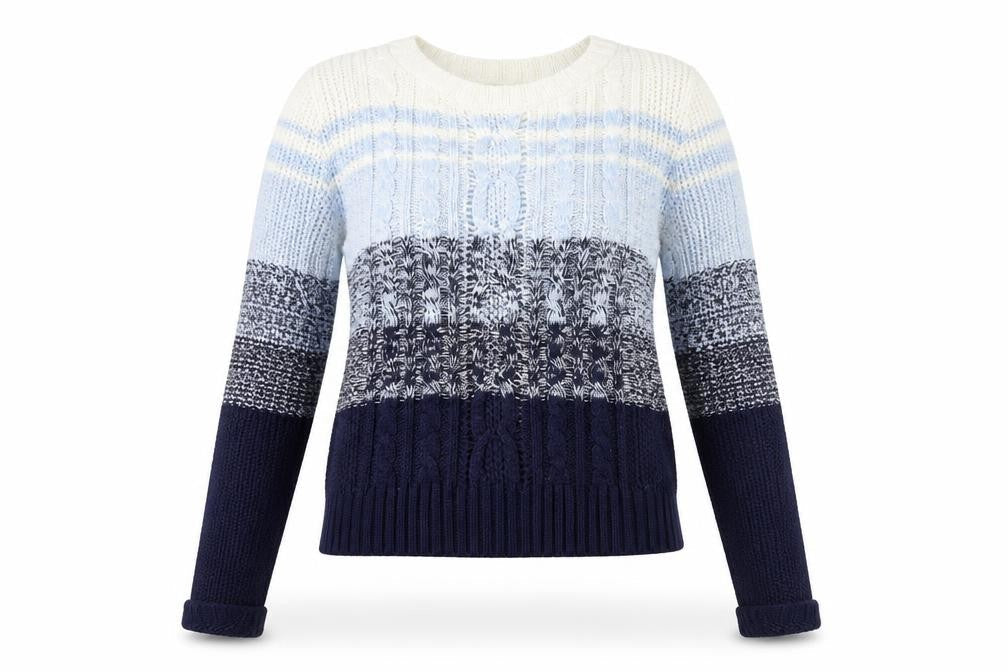 SoulCal Women's Blue Cable-Knit Jumper Size 8