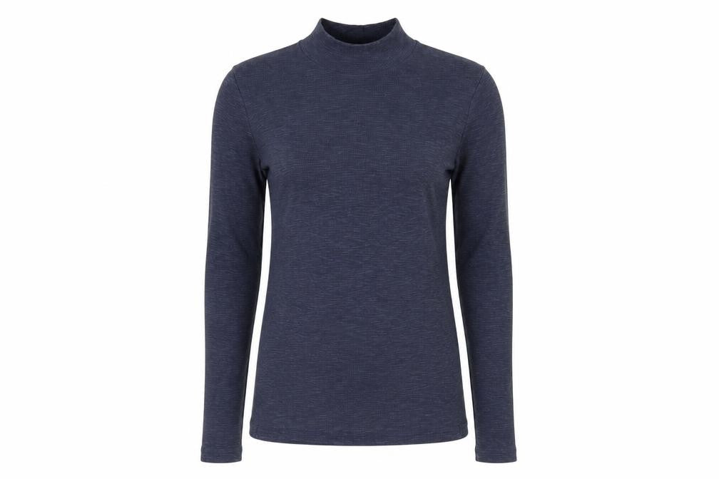 Fat Face Women's Blue Long Sleeve High Neck Top