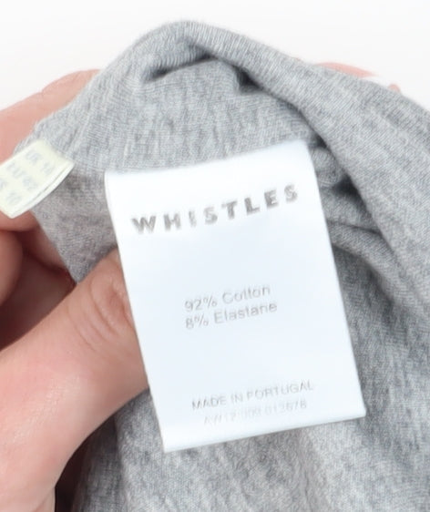 Whistles Women's Grey Pencil Skirt, Size 10, Stretch Cotton