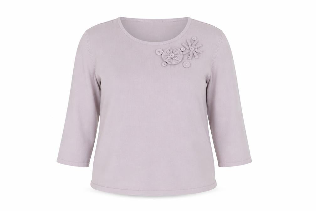 Eastex Women’s Beige 3/4 Sleeve Pullover Jumper