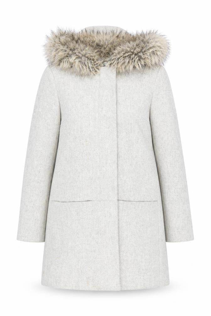 French Connection Women's Grey Hooded Overcoat Size 8