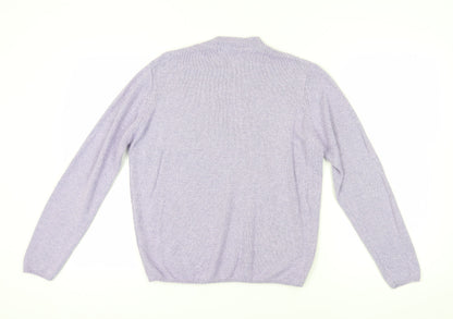 Back view of Honor Millburn Women's Purple Cable-Knit Jumper M