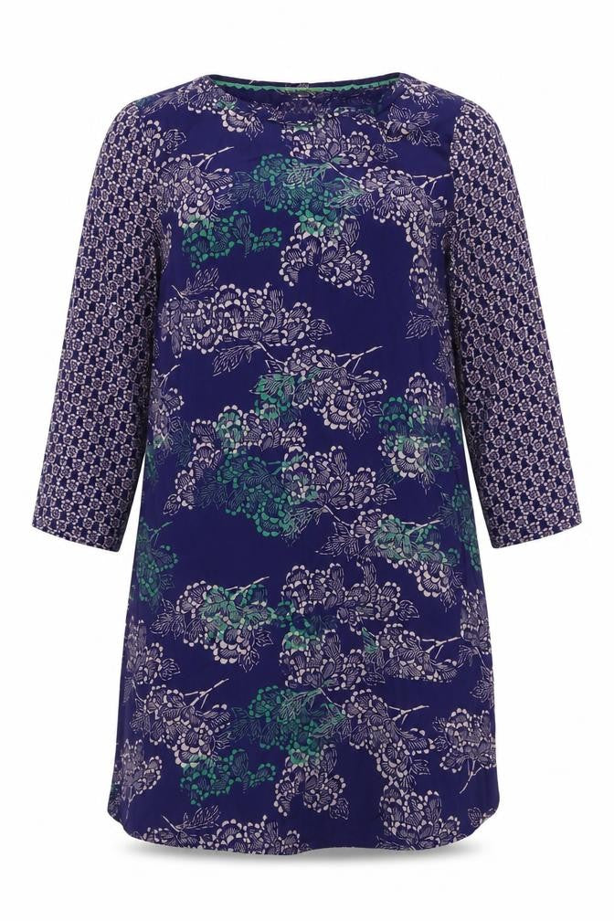 White Stuff Women's Blue Floral Shift Dress Size 14