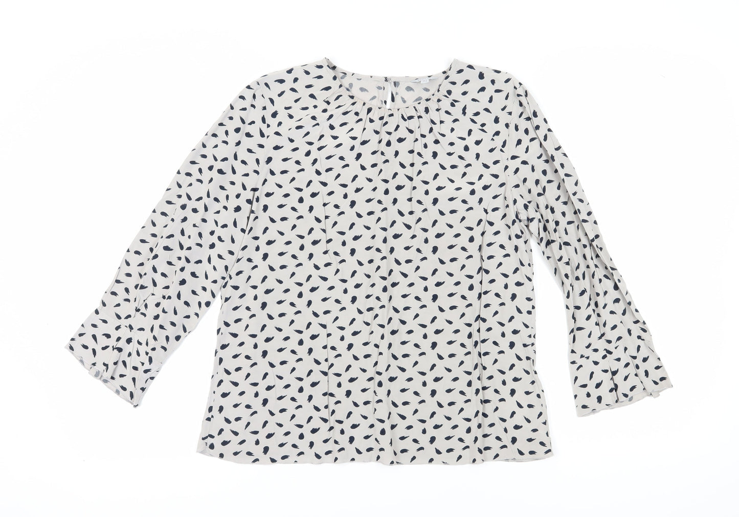 Jigsaw Women's Grey Patterned Blouse Size 10