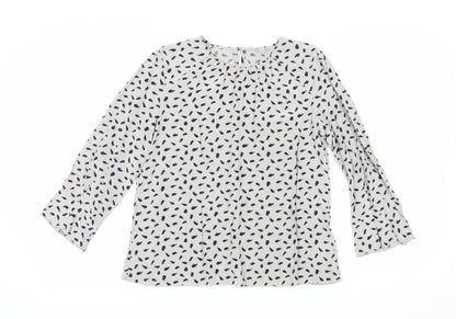Jigsaw Women's Grey Patterned Blouse Size 10
