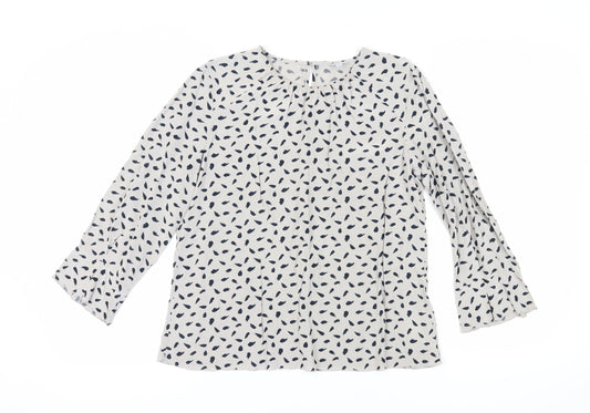 Jigsaw Women's Grey Patterned Blouse Size 10