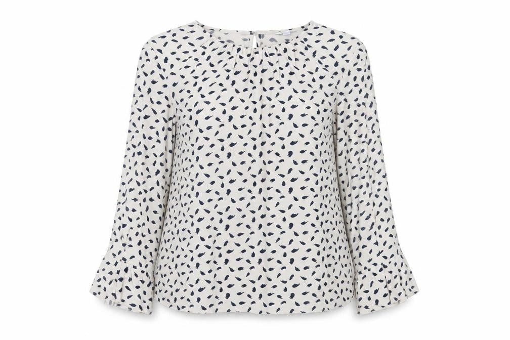 Jigsaw Women's Grey Patterned Blouse Size 10