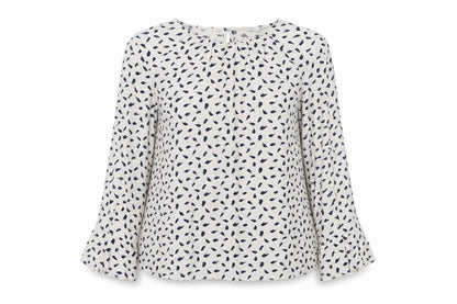 Jigsaw Women's Grey Patterned Blouse Size 10