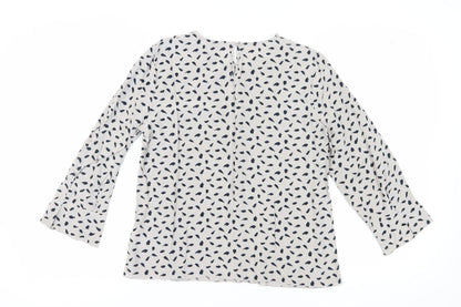Jigsaw Women's Grey Patterned Blouse Size 10