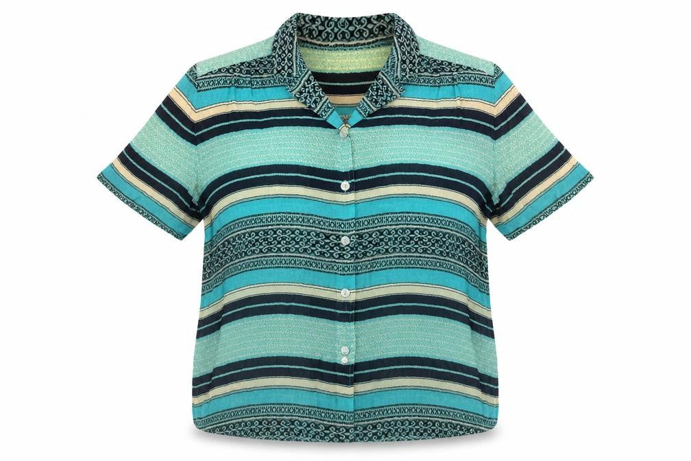 Eastex Women's Multicoloured Striped Collared Blouse, Size 16
