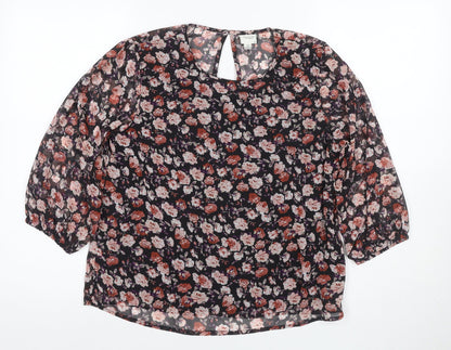 Additional front view of Jacqueline de Yong Women's Multicoloured Floral Blouse, size 8
