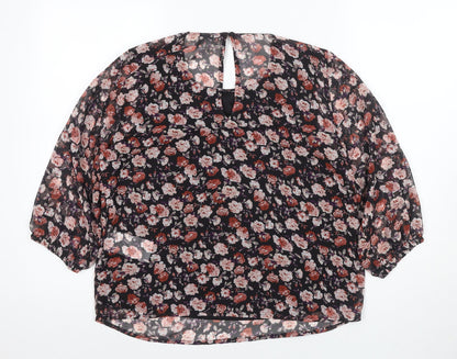Back view of Jacqueline de Yong Women's Multicoloured Floral Blouse, size 8