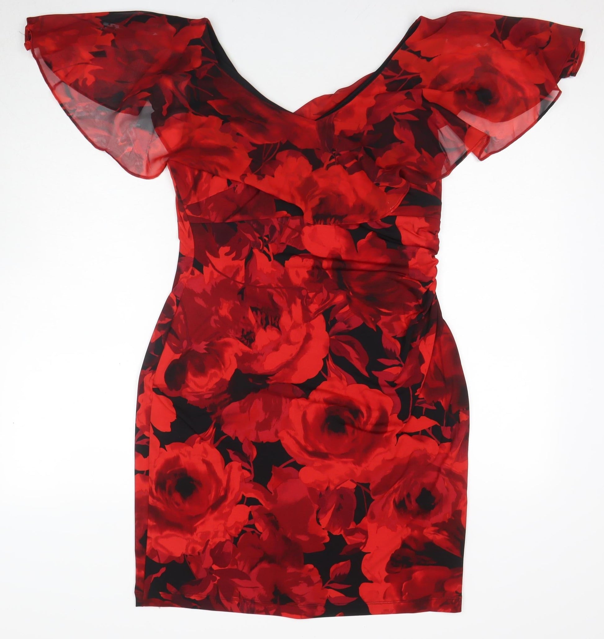 connected apparel red dress TMJ37727 have been waiting for! Red Polka Dot Cowl Neck