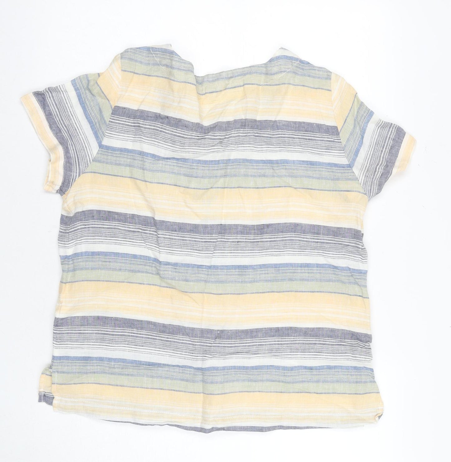 Artisan NY Women's Multicoloured Striped Linen Tunic Blouse M