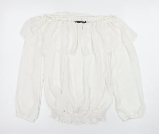 Julien Macdonald Women's White Off Shoulder Blouse Size 8