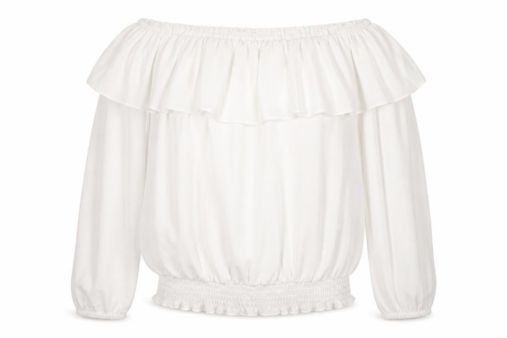 Julien Macdonald Women's White Off Shoulder Blouse Size 8