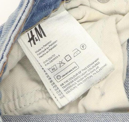 H&M Men's Blue Slim Straight Jeans, Size 8, Light Wash