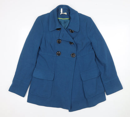 Additional front view of John Rocha Women's Blue Wool Pea Coat, size 12